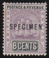 British  Guiana         .   SG    .  199  Specimen (2 Scans)      .     *      .    Mint-hinged - Guyane Britannique (...-1966)