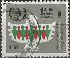SRI LANKA 1985 International Youth Year - 4r60 Dove And Stylised Figures FU - Sri Lanka (Ceylan) (1948-...)
