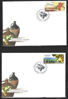 UKRAINE. N°1031-2 De 2011 Sur 2 Enveloppes 1er Jour. Vignobles Ukrainiens. - Vinos Y Alcoholes