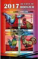 CHCT72 - Rooster, Fauna, Chinese New Year, Stamp Mini Sheet, Used CTO, 2017, Sierra Leone - Sierra Leone (1961-...)