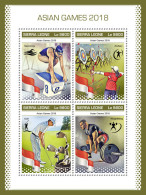 SIERRA LEONE 2018 MNH  Asian Games 2018  Michel Code: 10390-10393. Scott Code: 4999. Yvert&Tellier Code: 8425-8428 - Sierra Leone (1961-...)