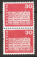 Suisse Helvetia 1968 N° 819 Iso X 2 ** Courant, Architecture, Maison, Gais, Canton, Appenzell Rhodes-Extérieures - Neufs