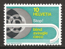 Suisse Helvetia 1967 N° 784 Iso ** Roue, Pneu, Accidents De La Route, Sécurité Routière, Aveugles, Canne Blanche, Freins - Ungebraucht