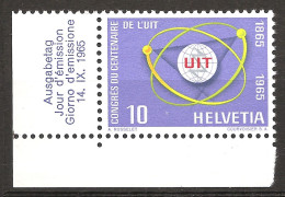 Suisse Helvetia 1965 N° 756 Iso ** UIT, Télécommunications, Atome, Chimie, Téléphone, Télévision - Neufs