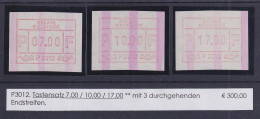 Belgien FRAMA-ATM P3012 Mit ENDSTREIFEN  Tastensatz 7-10-17 ** Selten !!  - Andere & Zonder Classificatie