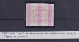 Belgien FRAMA-ATM P3012 Mit ENDSTREIFEN ** Wert 08,00 (mit Hoher 8) - Autres & Non Classés