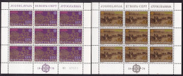 1979 Jugoslavia Yugoslavia EUROPA CEPT EUROPE 9 Serie Di 2v. Foglietti MNH**  Storia Postale Postal History 2 Minisheets - 1979