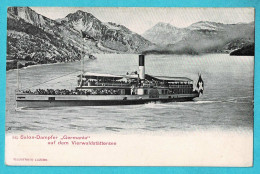 * Vierwaldstättersee (Uri - Suisse - Schweiz) * (Illustrato Luzern 225) Salon Dampfer Germania, Bateau, Boat, Lac - Seelisberg