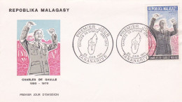 MADAGASCAR --1971--FDC --Charles DE GAULLE ----timbre, Cachet - Madagaskar (1960-...)