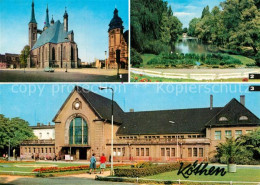 73015348 Koethen Anhalt Marktplatz Mit St Jakobskirche Rathaus Hubertusteich Bah - Köthen (Anhalt)