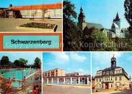 73015282 Schwarzenberg Erzgebirge Gaststaette Roter Loewe Schloss Kirche Freibad - Schwarzenberg (Erzgeb.)