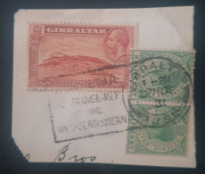 Gibraltar Used Postmark Classic Stamps On Paper - Gibraltar