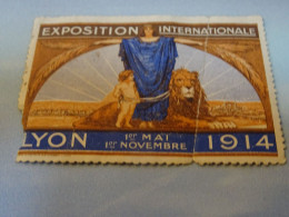 FRANCE  LYON 1914 Vignette Abimé Neuve* - Expositions Philatéliques