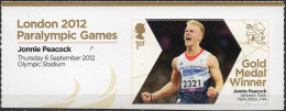 GREAT BRITAIN 2012 Paralympic Games Gold Medal Winners: Jonnie Peacock - Unused Stamps