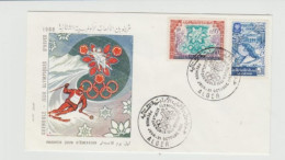 Enveloppe FDC 1er Jour ALGERIE Jeux Olympiques GRENOBLE 1968 - Algeria (1962-...)