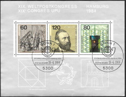 ALLEMAGNE  1984 -  BF 18 - Congrès De  L' UPU -  YT  1050 à 1052  - Oblitéré - 1981-1990