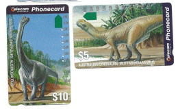 AUSTRALIAN TELSTRA PHONE CARDS (2)  AUSTRALIAN DINOSAURS - Australie