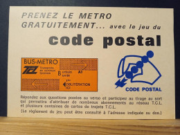 Code Postal, Carte Postale En Franchise "Jeu Du Code Postal, Direction Des Postes Du Rhone. Neuve - Brieven En Documenten