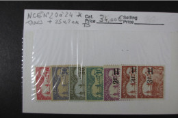 Nelle CALEDONIE LOT TAXES N°20 à 24 + N°25 X2 Ex. NEUF* TB  COTE 34 EUROS VOIR SCANS - Timbres-taxe