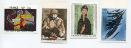 FRANCE N°2107 / 2110 ** NON DENTELES TABLEAUX DE PICART LE DOUX, LOUIS LE NAIN, MODIGLIANI ET HARTUNG - 1971-1980