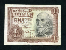 España Billete 1 Pta 22 7 1953 Marques De Sta. Cruz Sin Circular - Other & Unclassified