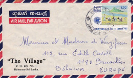 SRI LANKA --1963--Lettre De HABANARA Pour BRUXELLES (Belgique)--tp Seul Sur Lettre....cachet.....courrier Inclus - Sri Lanka (Ceylan) (1948-...)