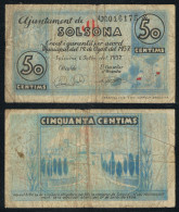 Billete Local 1937 Ajuntament De Solsona  50 Cts. - Sonstige & Ohne Zuordnung