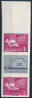 ** 1959 A Szocialista Országok Postaügyi Minisztereinek értekezlete (II.) - Berlin Vágott ívszéli Hármascsík, Két Bélyeg - Otros & Sin Clasificación