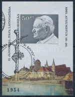 O 1991 II. János Pál Pápa Magyarországi Látogatása Vágott Blokk (6.500) - Autres & Non Classés