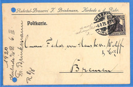 Allemagne Reich 1920 - Carte Postale De Herbede - G29593 - Lettres & Documents