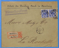 Allemagne Reich 1896 - Lettre Einschreiben De Hamburg - G29582 - Brieven En Documenten