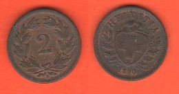 Helvetia 2 Rappen 1890 Svizzera Suisse Switzerland Schweiz - 2 Rappen