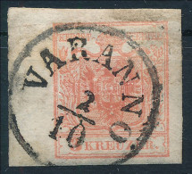 O 1850 3kr Extra Nagy, 15 Mm-es ívszéllel (törött Sarok, Elvékonyodás) / With Large Margin "VARANNO" (corner Fold) - Autres & Non Classés