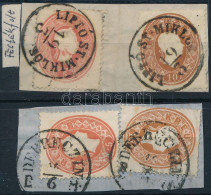 1861 5kr Festékfolt A Nyakon + 10kr Kivágáson "LIPTÓ ST. MIKLÓS" és 5kr Az értékszám Előtt Folt + 10kr Kivágáson "DEBREC - Andere & Zonder Classificatie