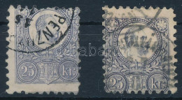 O 1871 2 Db Réznyomat 25kr Képbe Fogazva - Other & Unclassified