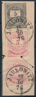 1874 2 X 5kr Díjjegyes Kivágáson, Javítással / 2 X 5kr On Cutting With Retouches "JABLONITZ" - Andere & Zonder Classificatie