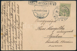 1905 Képeslap Turul 5f Bérmentesítéssel, "PANCSOVA-NAGY-KIKINDA" + "NAGY-BECSKEREK" Vasúti Bélyegzésekkel - Altri & Non Classificati