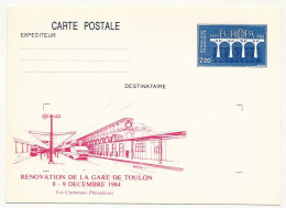 FRANCE - 2 Entiers Repiqués - "Rénovation De La Gare De Toulon" 83 TOULON - 8 Décembre 1984 - Neuves - Trains