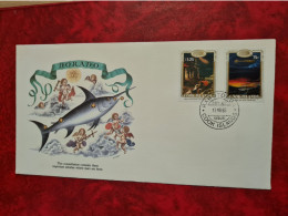 FDC  HALLEY'S COMET 1986 COOK ISLANDS DORADO ILES COOK - Astrology