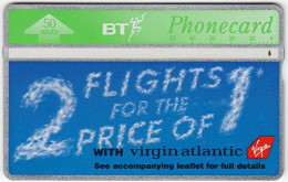GREAT BRITAIN B-256 Hologram BT - Traffic, Flight, Advertising, Virgin Atlantic - 570G - Used - BT Algemene Uitgaven