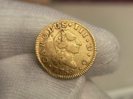 España Spain Carlos III - ½ Medio Escudo 1759 JM Madrid Km 389.1 Oro - Otros & Sin Clasificación