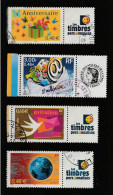 " 4 TIMBRES PERSONNALISES OBLITERES ". Voir Le Scan. A Saisir !!! - Used Stamps