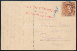 1918 Képeslap 10H Feldpost Bélyeggel "LUBLIN" + "K.u.K. MILITARZENSUR GRANICA Zur Beförderung Geeignet" Piros Bélyegzéss - Andere & Zonder Classificatie