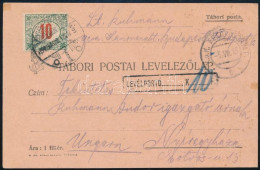 1915 Tábori Posta Levelezőlap 10f Portóval és Portó Bélyegzéssel / Field Postcard With Postage Due Stamp And Postmark "F - Sonstige & Ohne Zuordnung