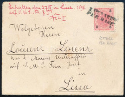 Ausztria 1896 Levél 5kr Bérmentesítéssel "LETTERA / PER MARE" Lourenz Lorenznek Címezve Lissába. Nincs Feladó De A Loren - Otros & Sin Clasificación