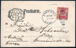 1902 S.M. Schiff Szigetvár Hajót ábrázoló Képeslap "SANTIAGO / CUBA" - "LINZ" A Képeslap Az Egyesült Államok Első Kubai  - Andere & Zonder Classificatie