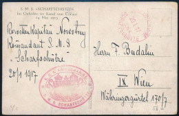 1917 Tábori Posta Képeslap "S.M.S. SCHARFSCHÜTZE" - Sonstige & Ohne Zuordnung