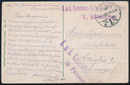 1916 Tábori Posta Képeslap "K. U. K. Garnisons-Spital Nr. 10 In Pozsony V. Abteilung" - Andere & Zonder Classificatie