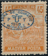 * Debrecen I. 1919 Magyar Posta 45f Elcsúszott Felülnyomással, Bodor Vizsgálójellel - Otros & Sin Clasificación