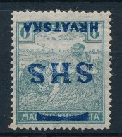 * SHS 1918 Arató 6f Fordított Felülnyomással és Szép Gépszínátnyomattal, Bodor Vizsgálójellel - Other & Unclassified